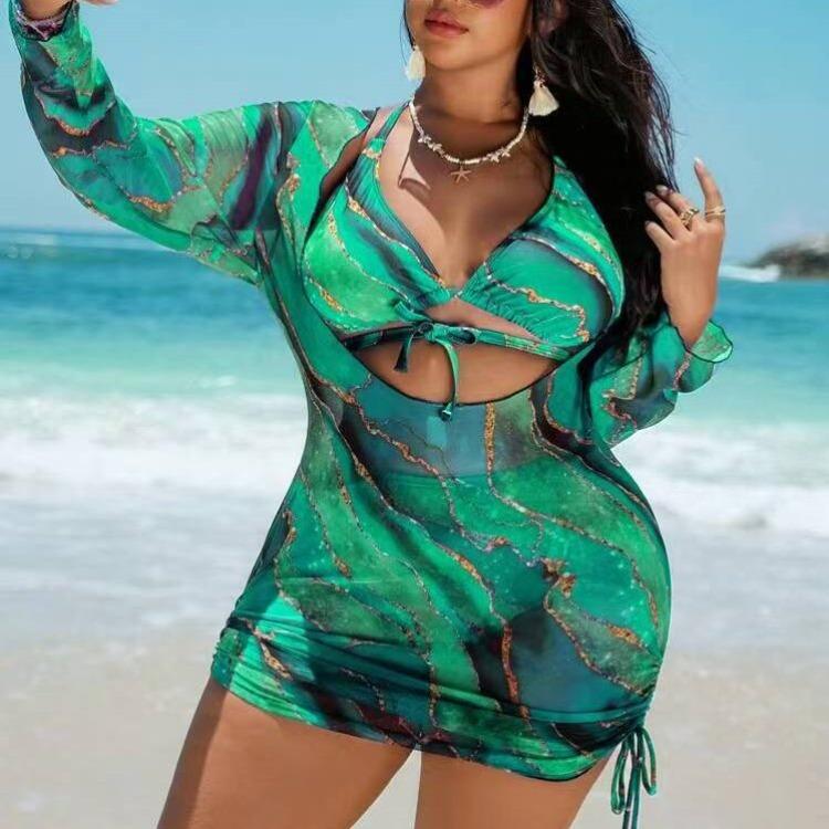 2026 New Plus Size Women Printed Bikini Three Piece Set Fashion Split Printed Swimwear Ladies Beach Bathing Suit L зелёный
2026 New Plus Size Women Printed Bikini Three Piece Set Fashion Split Printed Swimwear Ladies Beach Bathing Suit L зелёный