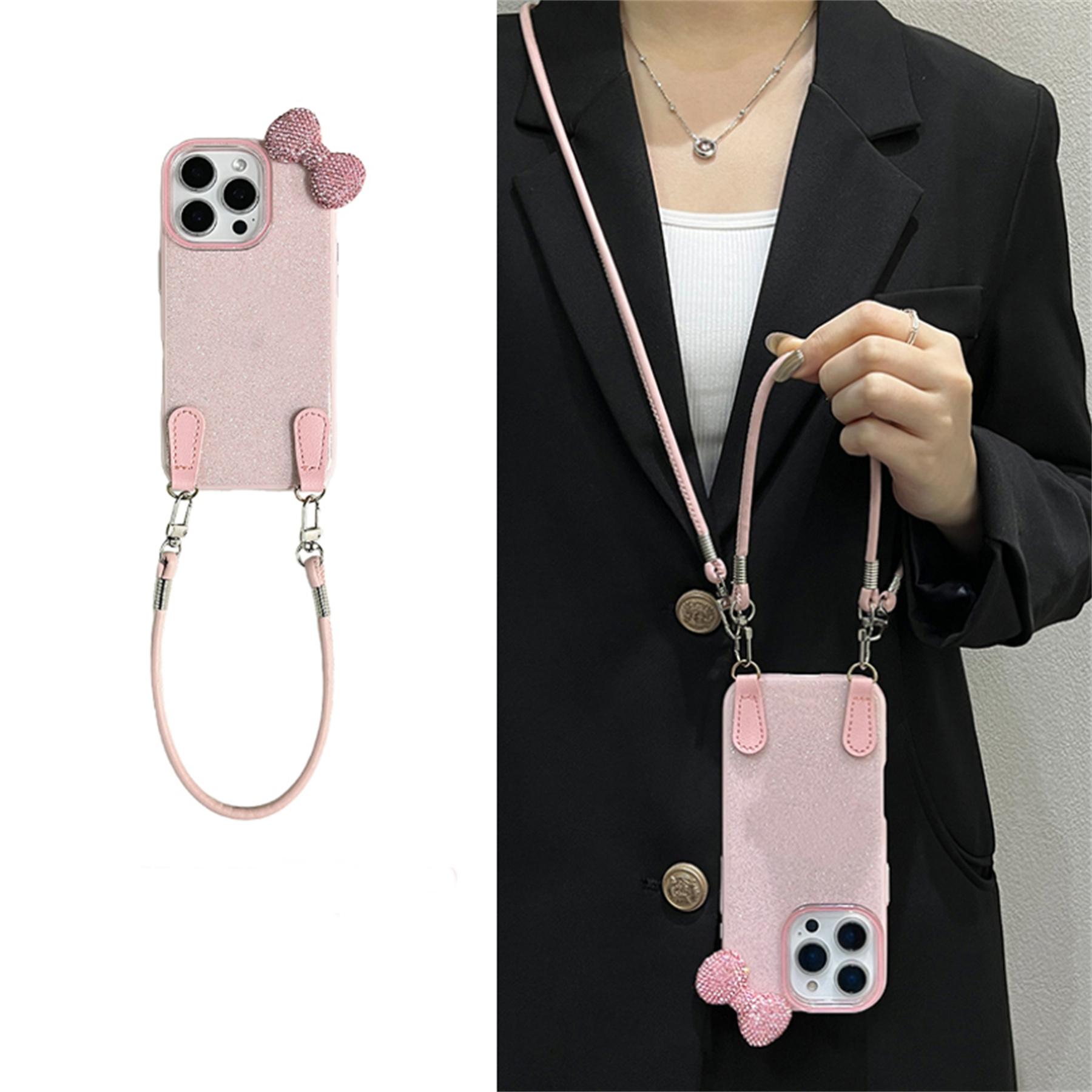 Luxury Sweet Crossbody Lanyard Leather Chain 3D Diamond Bow Glitter Pink Case for iPhone 16 15 14 13 Pro Max Back Cover for iPhone 13
Luxury Sweet Crossbody Lanyard Leather Chain 3D Diamond Bow Glitter Pink Case for iPhone 16 15 14 13 Pro Max Back Cover for iPhone 13