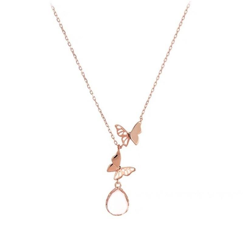 925 Sterling Silver Butterfly Pendant Necklace for Women , Fashion OL Style with White Chalcedony Bead , Rose Gold and W 925 silver розового золота
925 Sterling Silver Butterfly Pendant Necklace for Women , Fashion OL Style with White Chalcedony Bead , Rose Gold and W 925 silver розового золота