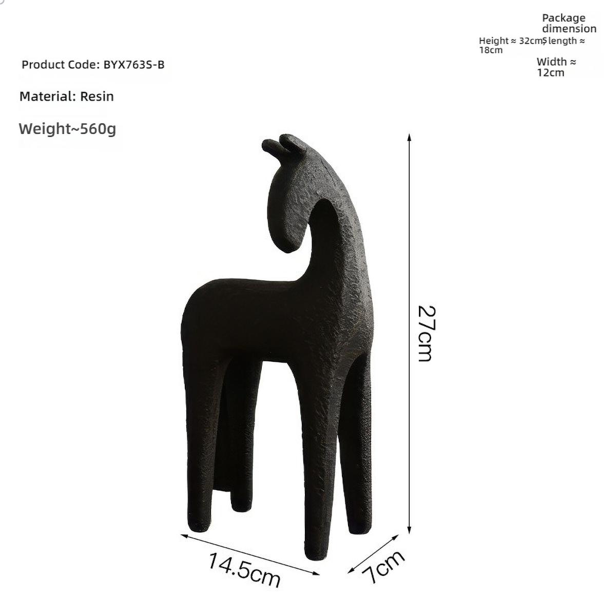Resin Abstract Horse Sculpture - Minimalist Black/White, 27cm, 560g Lightweight, Modern Nordic Home Decor for Desk/Shelf
Resin Abstract Horse Sculpture - Minimalist Black/White, 27cm, 560g Lightweight, Modern Nordic Home Decor for Desk/Shelf