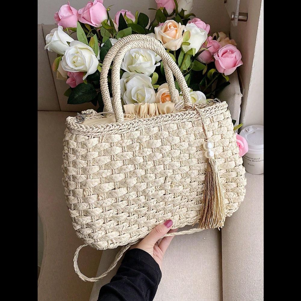 Vacation Casual Woven Fringe Drawstring Tote Bag, Fashion Summer Vacation Bag, Beach Essentials Women Bags For Vacation & Holiday one-size бежевый
Vacation Casual Woven Fringe Drawstring Tote Bag, Fashion Summer Vacation Bag, Beach Essentials Women Bags For Vacation & Holiday one-size бежевый