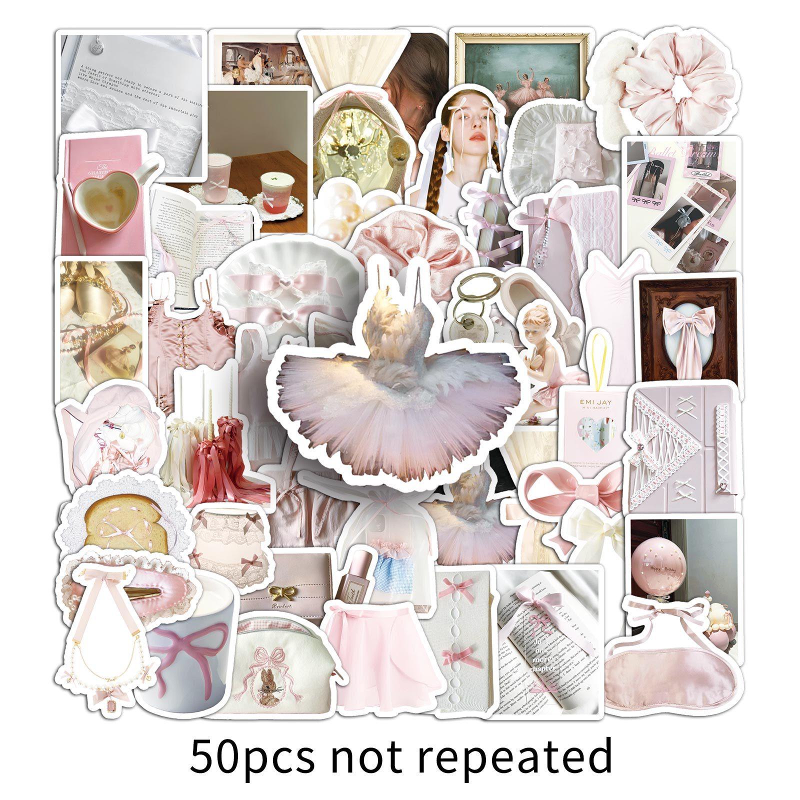 50 наклеек в стиле граффити «Балет», свежая девушка, сердечко, милый, в стиле инс, украшение, наклейки для чехла мобильного телефона, ручной тетради