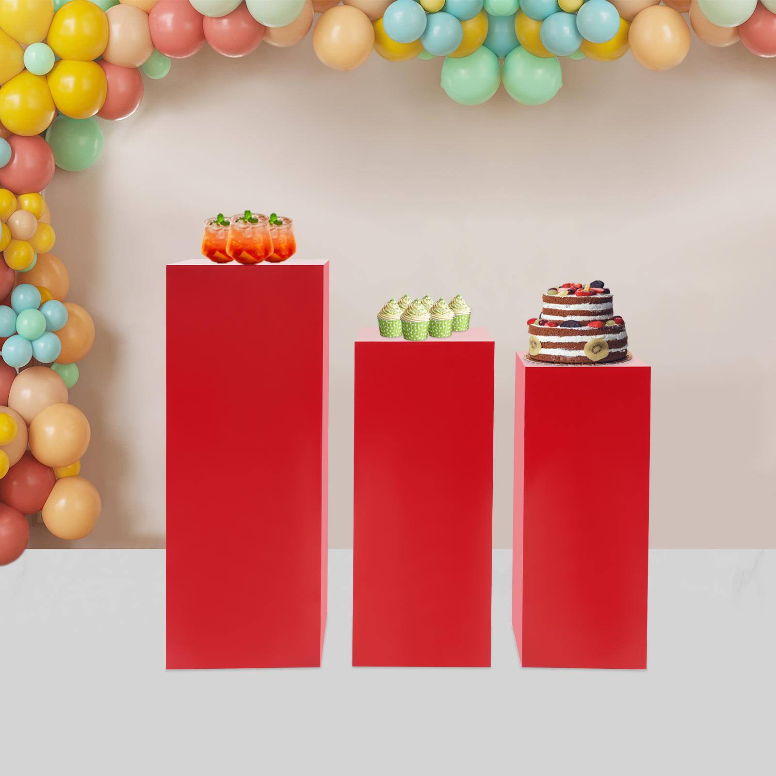 3 шт. Красный/Золотой Железный Дисплей Подставка-Пьедестал, Кубоидные Металлические Дисплейные Подставки-Пьедесталы 60x26см/65x28см/80x30см для Вечеринок, Свадеб красный
3 шт. Красный/Золотой Железный Дисплей Подставка-Пьедестал, Кубоидные Металлические Дисплейные Подставки-Пьедесталы 60x26см/65x28см/80x30см для Вечеринок, Свадеб красный