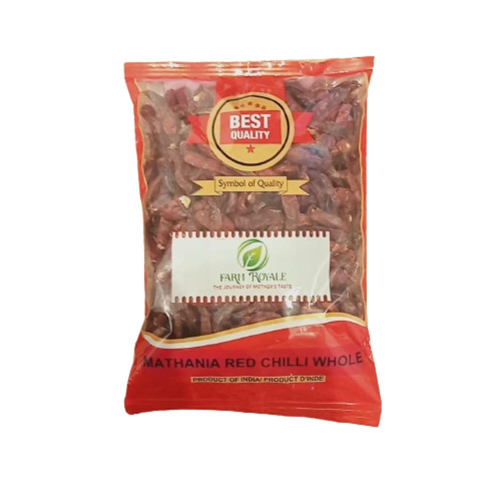Farm Royale Mathania Stemless Red Chilli Whole 1kg | Lal Mirch | Rich Color Medium Heat | Natural & Farm Fresh
Farm Royale Mathania Stemless Red Chilli Whole 1kg | Lal Mirch | Rich Color Medium Heat | Natural & Farm Fresh