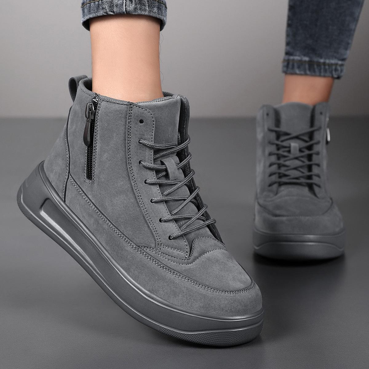 Couple high-top platform casual shoes new men s outdoor zipper short boots lazy shoes 45
Couple high-top platform casual shoes new men s outdoor zipper short boots lazy shoes 45