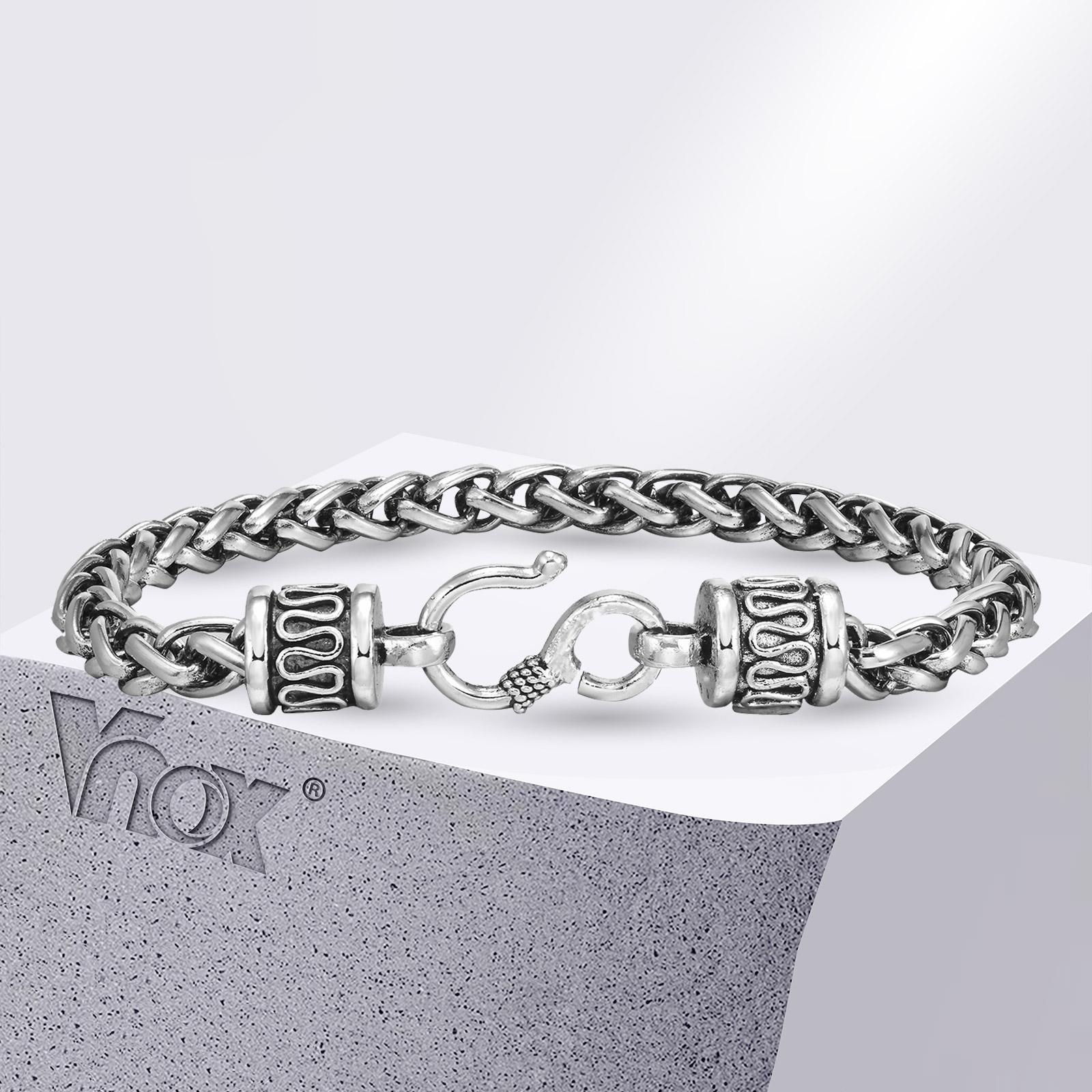 Vnox Masculine Link Bracelet Chain Bracelet for Men, Oxidized Vintage Wheat Link Chain Wristband, Rock Personality Jewelry
Vnox Masculine Link Bracelet Chain Bracelet for Men, Oxidized Vintage Wheat Link Chain Wristband, Rock Personality Jewelry