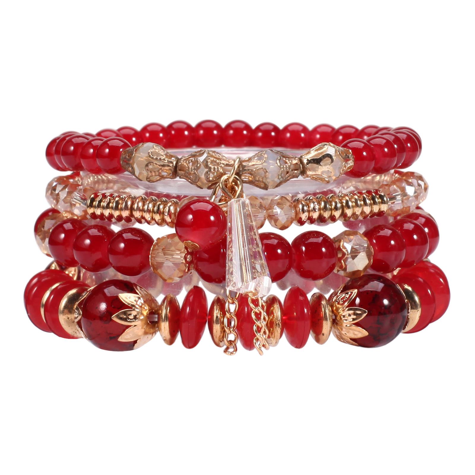 4Pcs/set Bohemian Stackable Bead Bracelets For Women Multilayered Bracelet Pendant Charm Stretch Bangles червоний
4Pcs/set Bohemian Stackable Bead Bracelets For Women Multilayered Bracelet Pendant Charm Stretch Bangles червоний