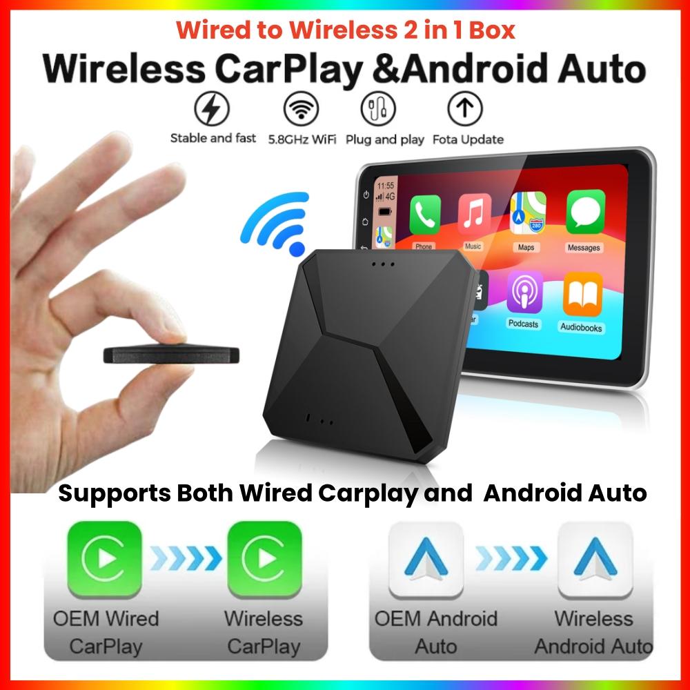 Новый мини-проводной беспроводной 2-в-1 AI-бокс Carplay 5G Wif и Bluetooth 5.0 Android Auto Plug and Play неиндуктивное соединение
Новый мини-проводной беспроводной 2-в-1 AI-бокс Carplay 5G Wif и Bluetooth 5.0 Android Auto Plug and Play неиндуктивное соединение