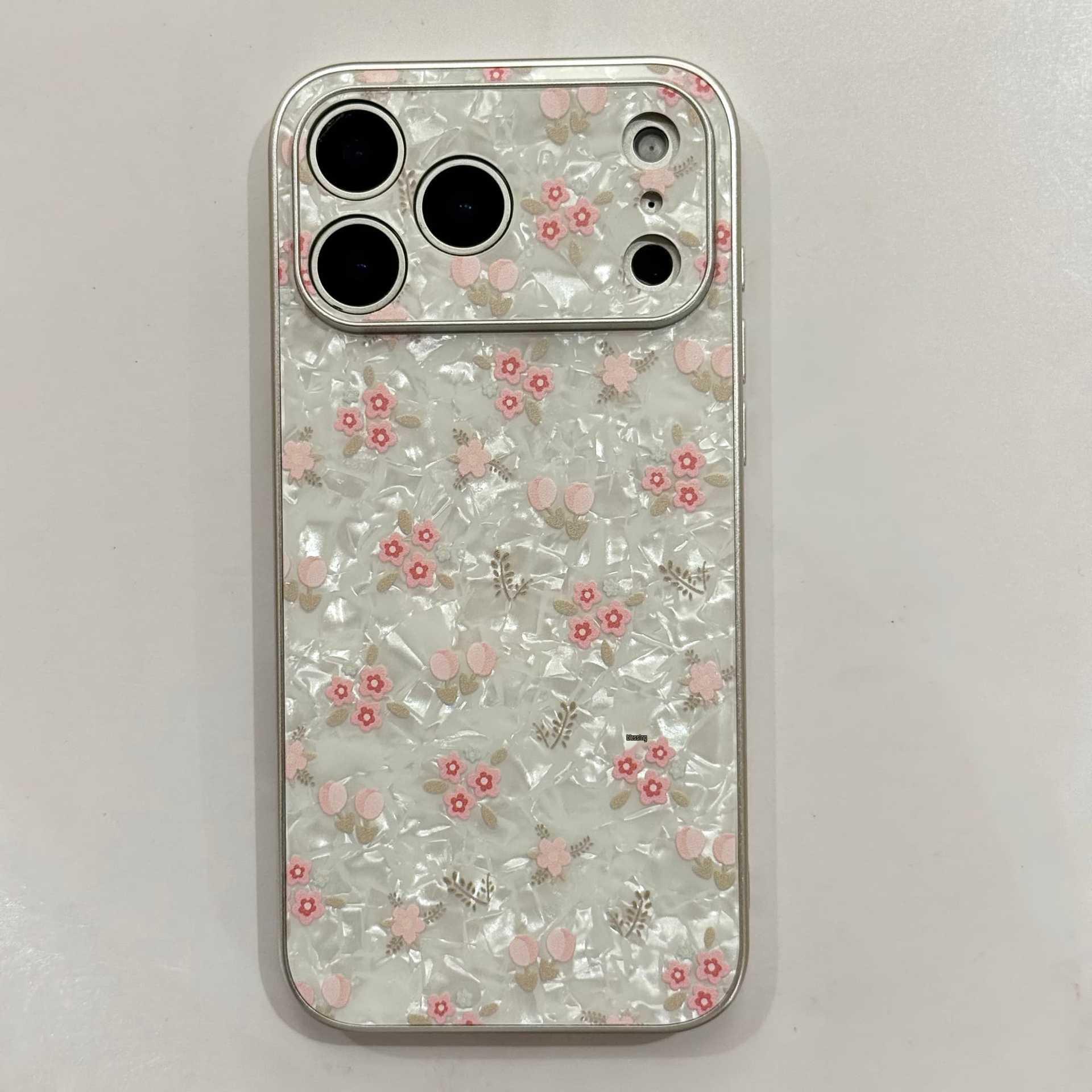 Gentle Pink Floral Shell Texture Case with Silver Edge for iPhone 17 Pro Max iPhone 17 Pro Max
Gentle Pink Floral Shell Texture Case with Silver Edge for iPhone 17 Pro Max iPhone 17 Pro Max