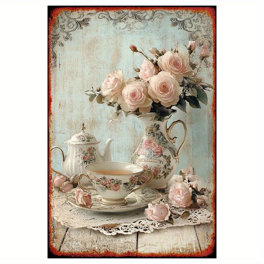 Floral Teacups Metal Tin Sign Iron Foil Engraved Wall Art with Pink Roses Teapot Design IndoorOutdoor Decor for Home 20x30cm(7.8x11.8inch)
Floral Teacups Metal Tin Sign Iron Foil Engraved Wall Art with Pink Roses Teapot Design IndoorOutdoor Decor for Home 20x30cm(7.8x11.8inch)