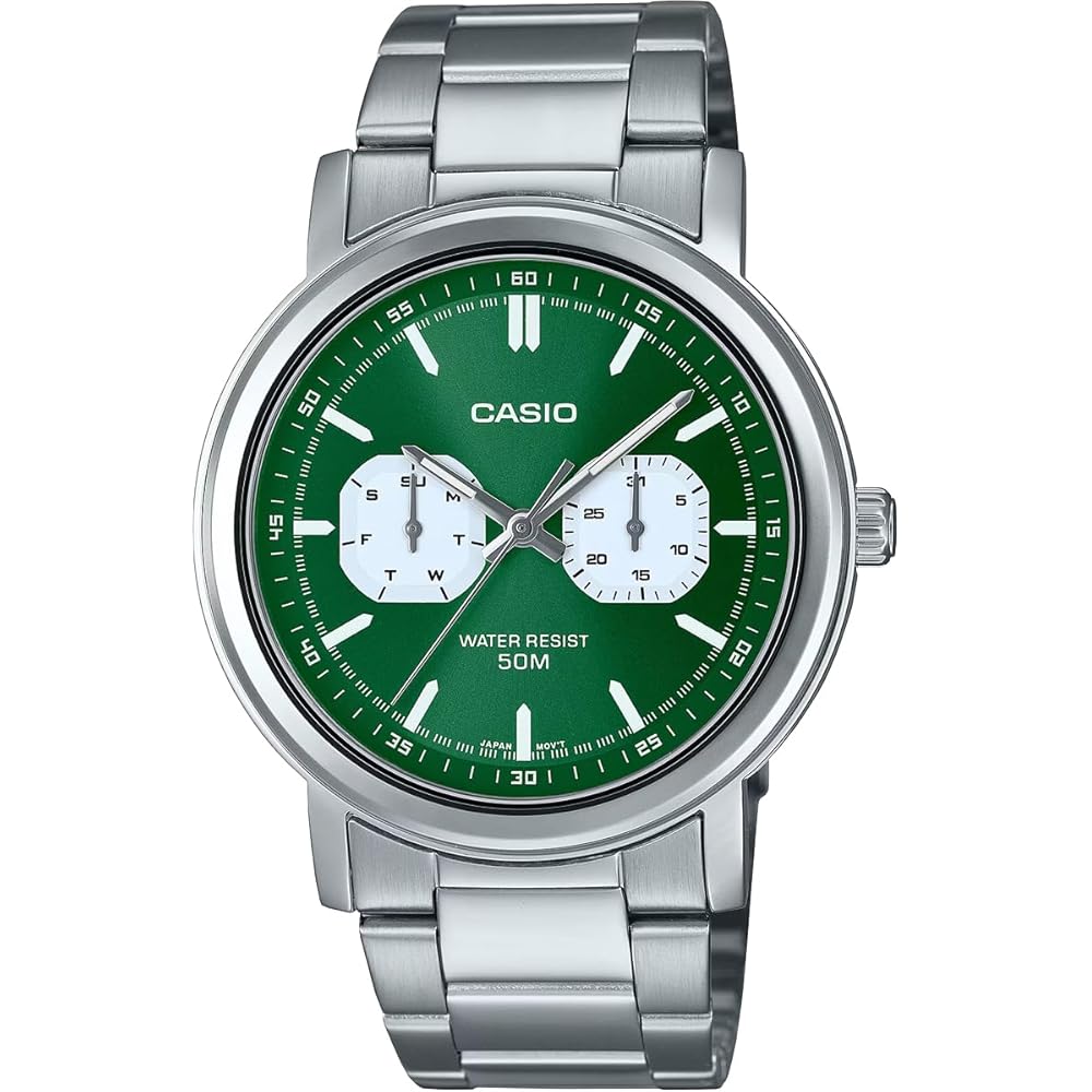 Casio Standard Quartz Men s Watch MTP-E335D-3EV Multi-Calendar Silver Green Overseas Model
Casio Standard Quartz Men s Watch MTP-E335D-3EV Multi-Calendar Silver Green Overseas Model