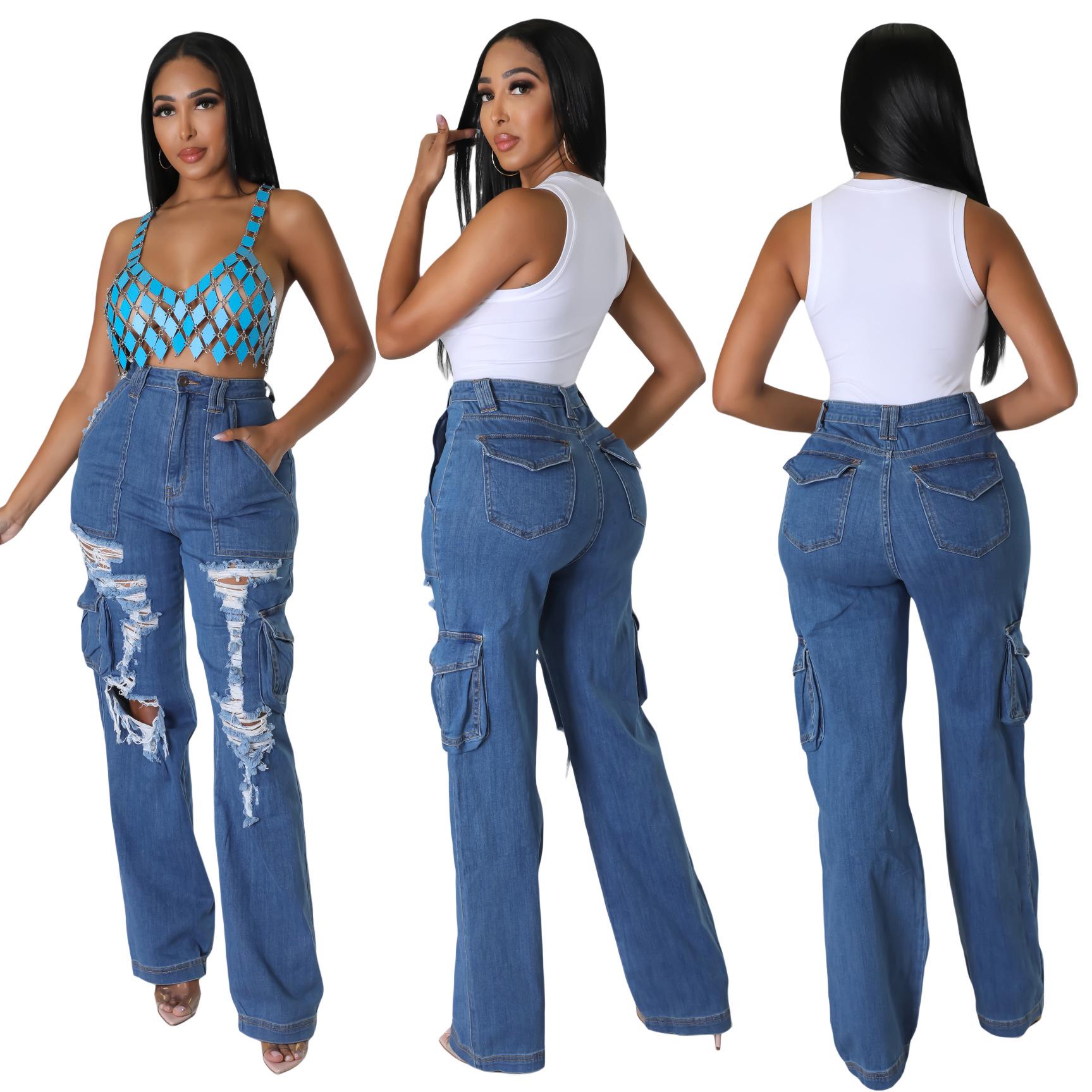 Women s Summer Accordion Bag Loose High Waist Wide Leg Ripped Jeans Casual Pants XXL джинсовый синий
Women s Summer Accordion Bag Loose High Waist Wide Leg Ripped Jeans Casual Pants XXL джинсовый синий