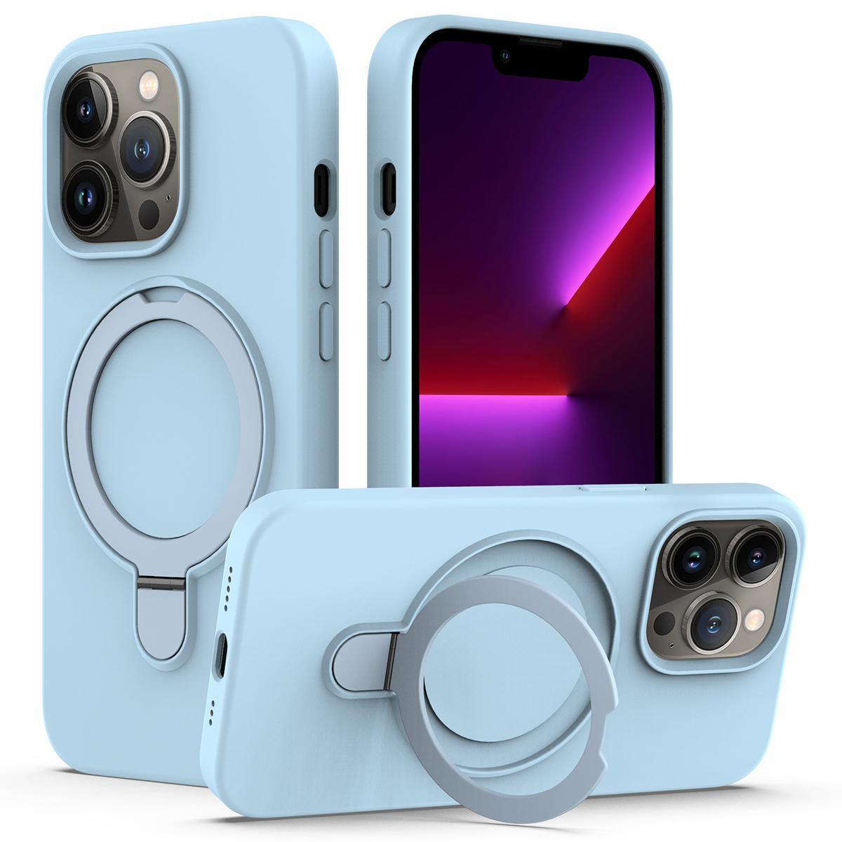 For iPhone 13 Pro Max Magnetic Case Ring Kickstand PC+Silicone Phone Cover Sky Blue
For iPhone 13 Pro Max Magnetic Case Ring Kickstand PC+Silicone Phone Cover Sky Blue