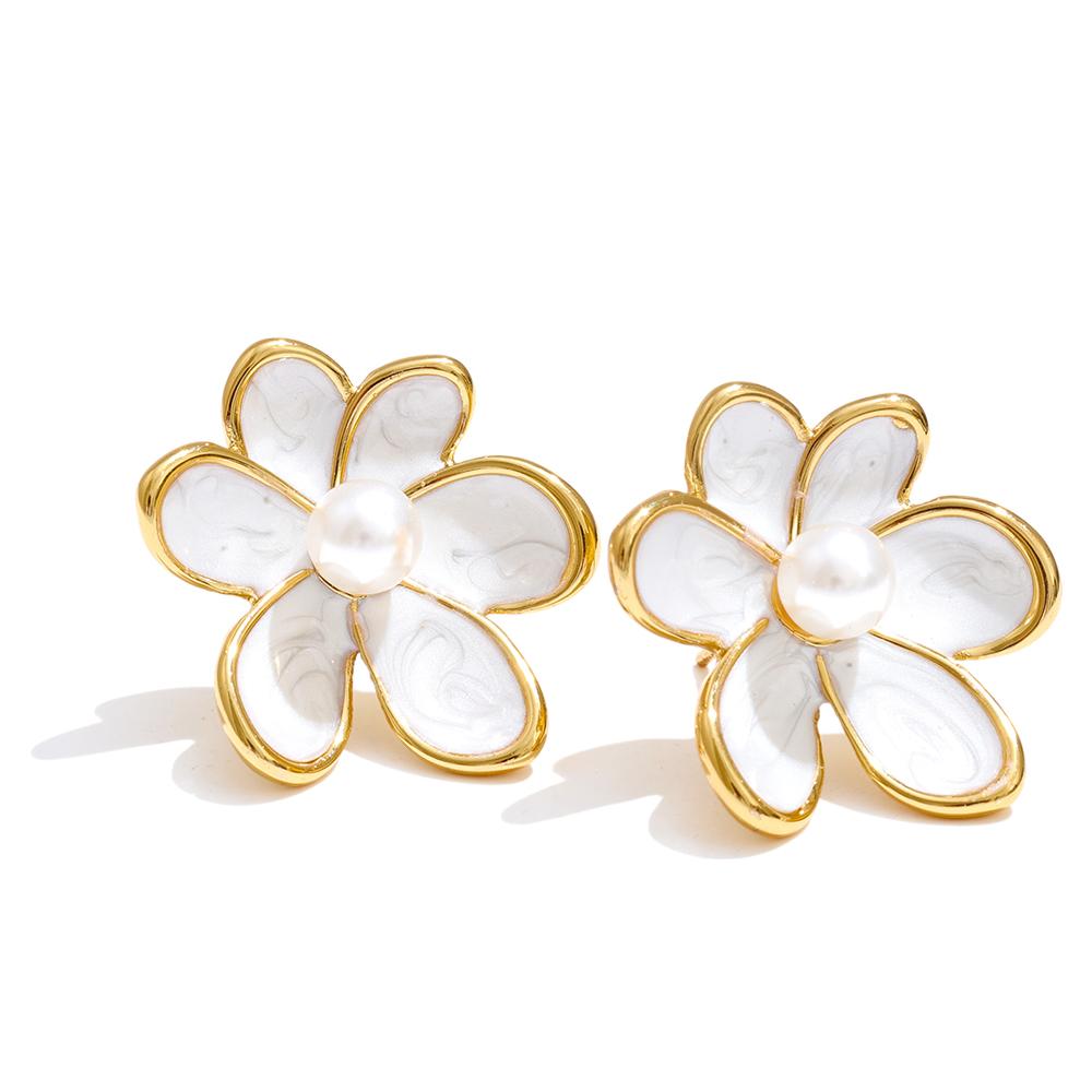 Yhpup Fashion Zirconia Pearls Enamel Flower Sweet Stud Earrings for All Occasions Daily Popular Golden Jewelry Wholesale
Yhpup Fashion Zirconia Pearls Enamel Flower Sweet Stud Earrings for All Occasions Daily Popular Golden Jewelry Wholesale