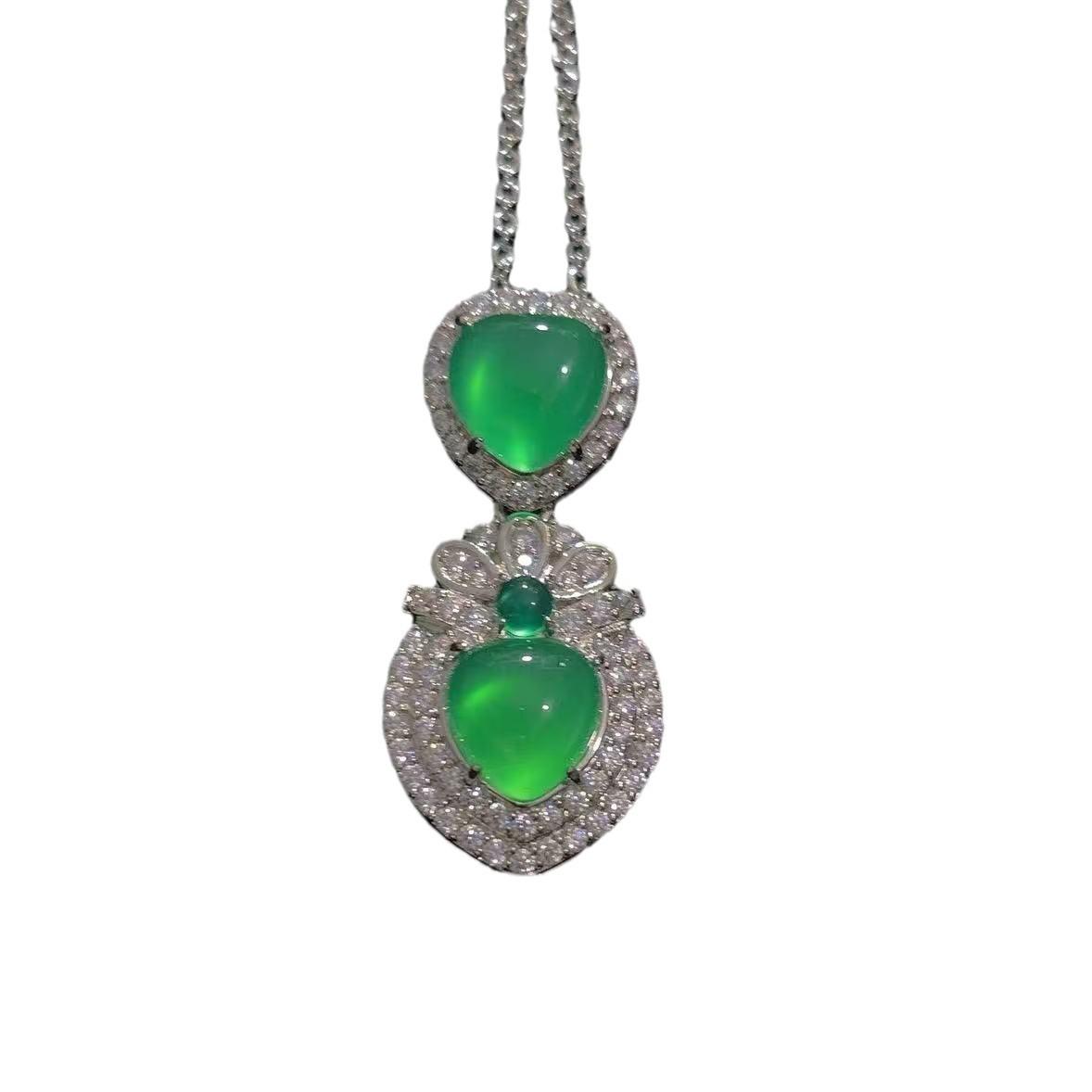 Silver-Plated Icy Green Chalcedony Heart Pendant with Pink Agate Jade Necklace for Girls. Pink Pendant Only
Silver-Plated Icy Green Chalcedony Heart Pendant with Pink Agate Jade Necklace for Girls. Pink Pendant Only