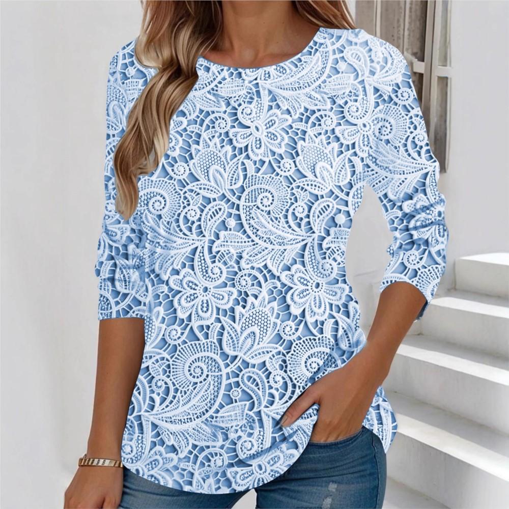 Summer women s round neck long sleeved T-shirt with unique printed top XS
Summer women s round neck long sleeved T-shirt with unique printed top XS