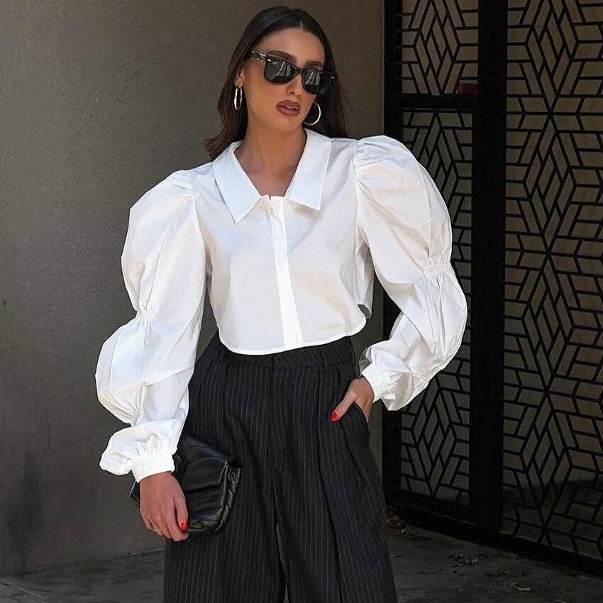 2023 Блузка из чистого хлопка, модная рубашка с длинными пышными рукавами, осенние женские короткие топы, однотонная свободная одежда Blusas 28681 L белый
2023 Блузка из чистого хлопка, модная рубашка с длинными пышными рукавами, осенние женские короткие топы, однотонная свободная одежда Blusas 28681 L белый