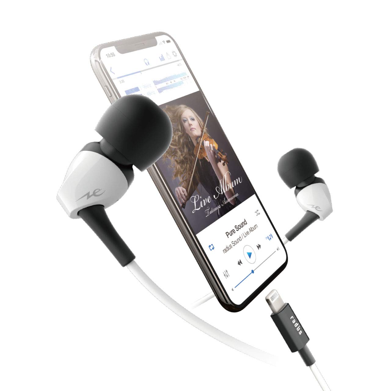 Radius iPhone Ne PURE Flat Lightning Connector Lightning iPhone Dynamic Driver Earphones iOS MFi Certified HP-N100L Earphones In-Ear HP-N100LW білий
Radius iPhone Ne PURE Flat Lightning Connector Lightning iPhone Dynamic Driver Earphones iOS MFi Certified HP-N100L Earphones In-Ear HP-N100LW білий