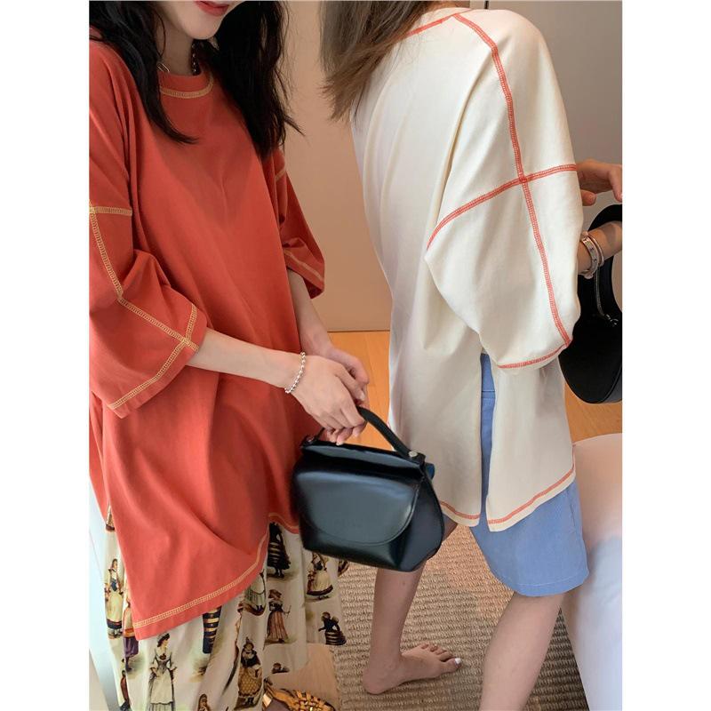In Stock: Women s VC Seam Colorblock High Slit Loose Casual Summer Tee S for up to 50kg озеро синий
In Stock: Women s VC Seam Colorblock High Slit Loose Casual Summer Tee S for up to 50kg озеро синий