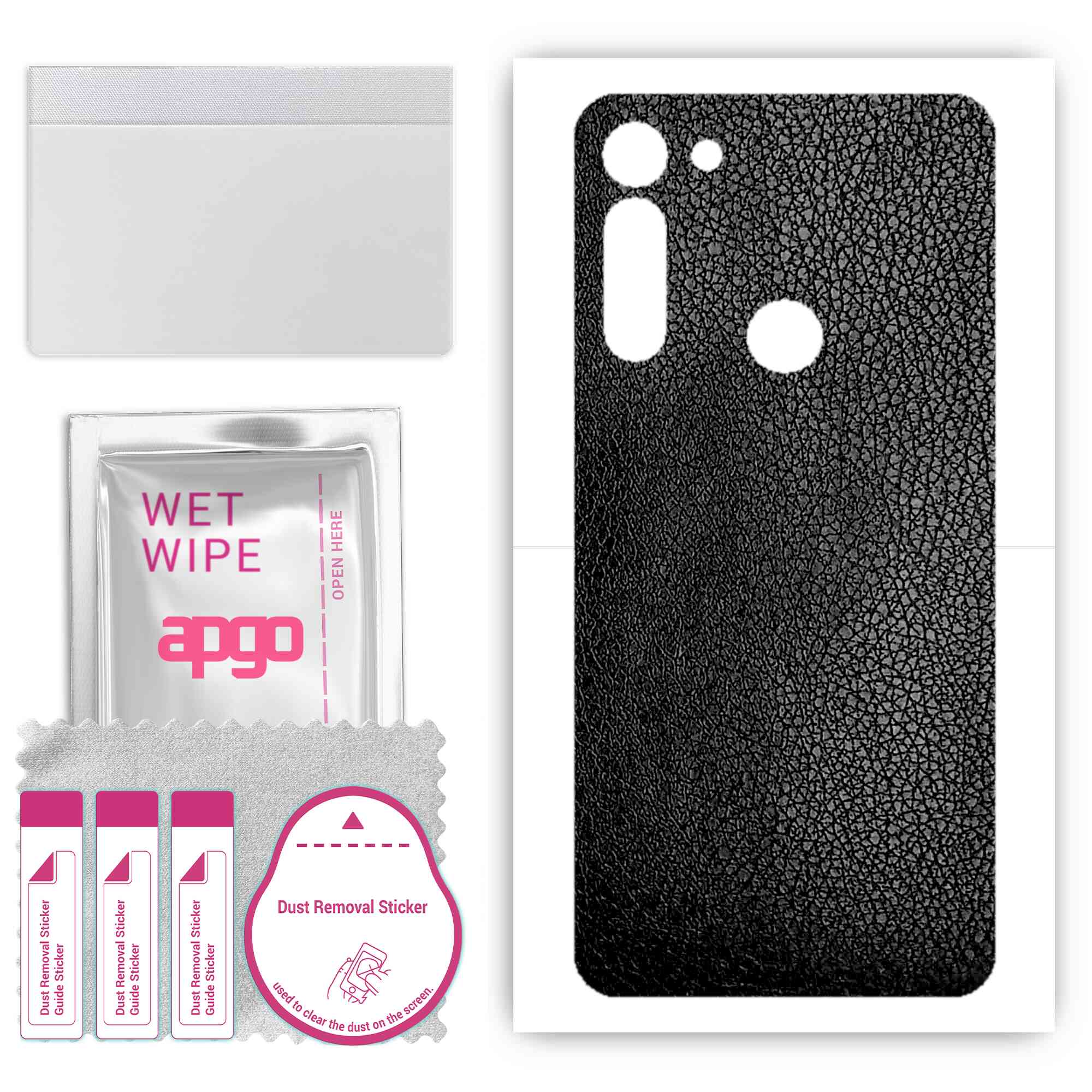 apgo Protective Skin Sticker for the back compatible with Motorola Moto G8, Wrap Film, Foil, Vinyl - Pattern Black Leather
apgo Protective Skin Sticker for the back compatible with Motorola Moto G8, Wrap Film, Foil, Vinyl - Pattern Black Leather