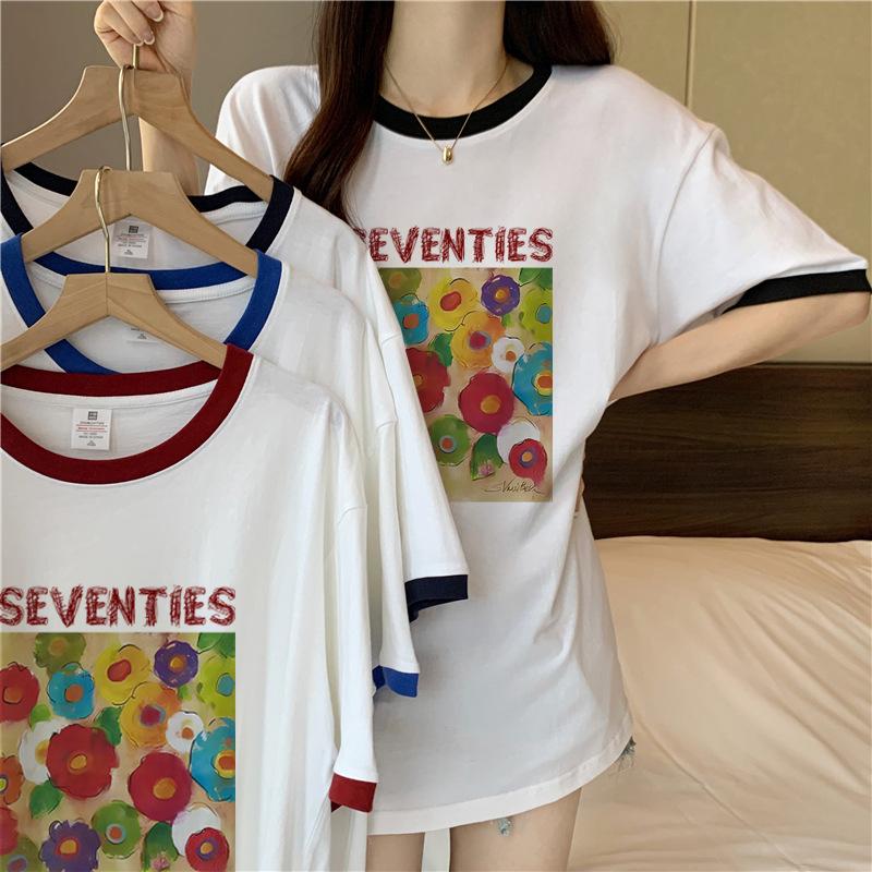 White short-sleeved t-shirt women s 2025 new summer pure cotton loose contrasting color front shoulder t-shirt niche design top M чорний
White short-sleeved t-shirt women s 2025 new summer pure cotton loose contrasting color front shoulder t-shirt niche design top M чорний