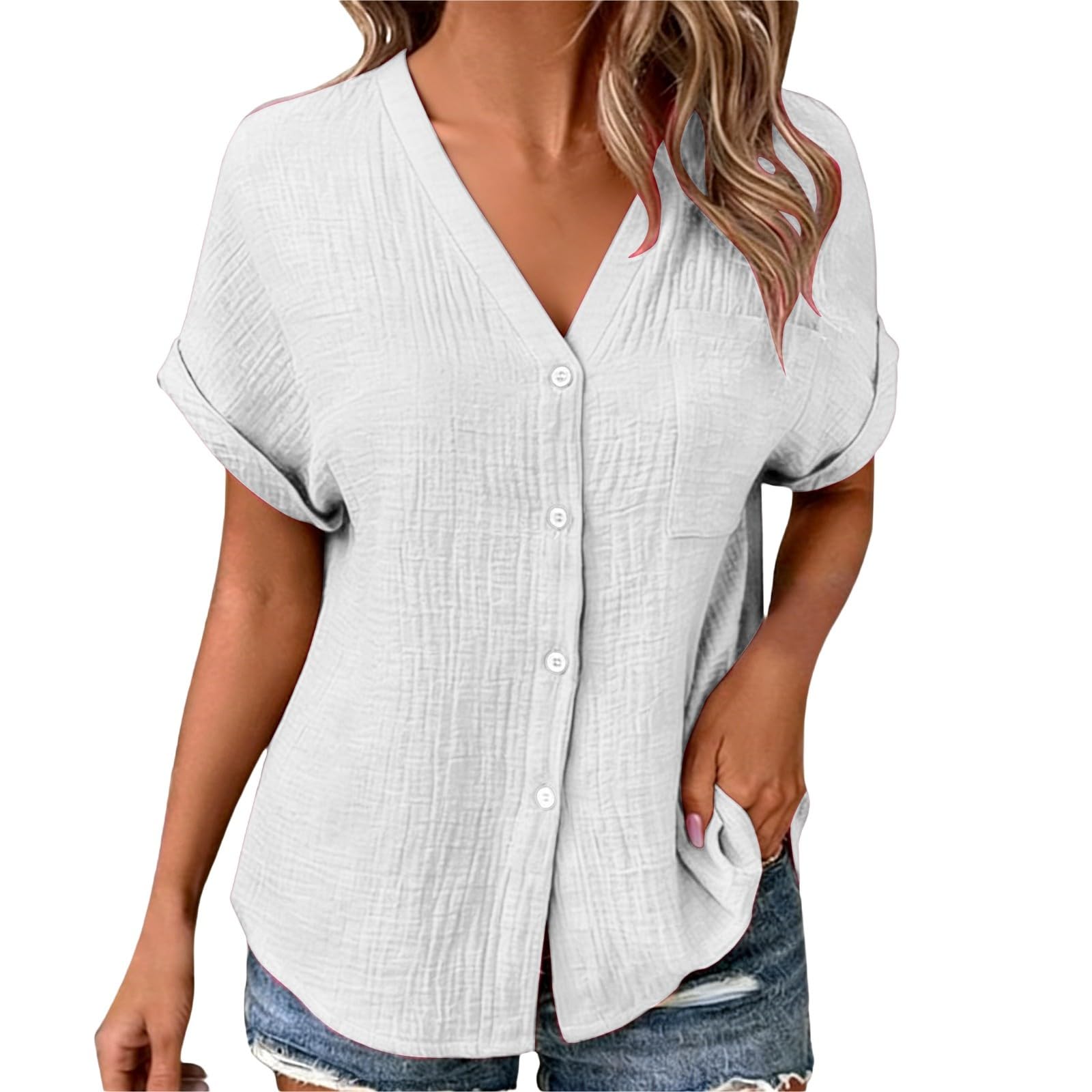 Women s Casual -Color Collared Bell-Sleeve Loose-Fit Button-Down Shirt XL
Women s Casual -Color Collared Bell-Sleeve Loose-Fit Button-Down Shirt XL