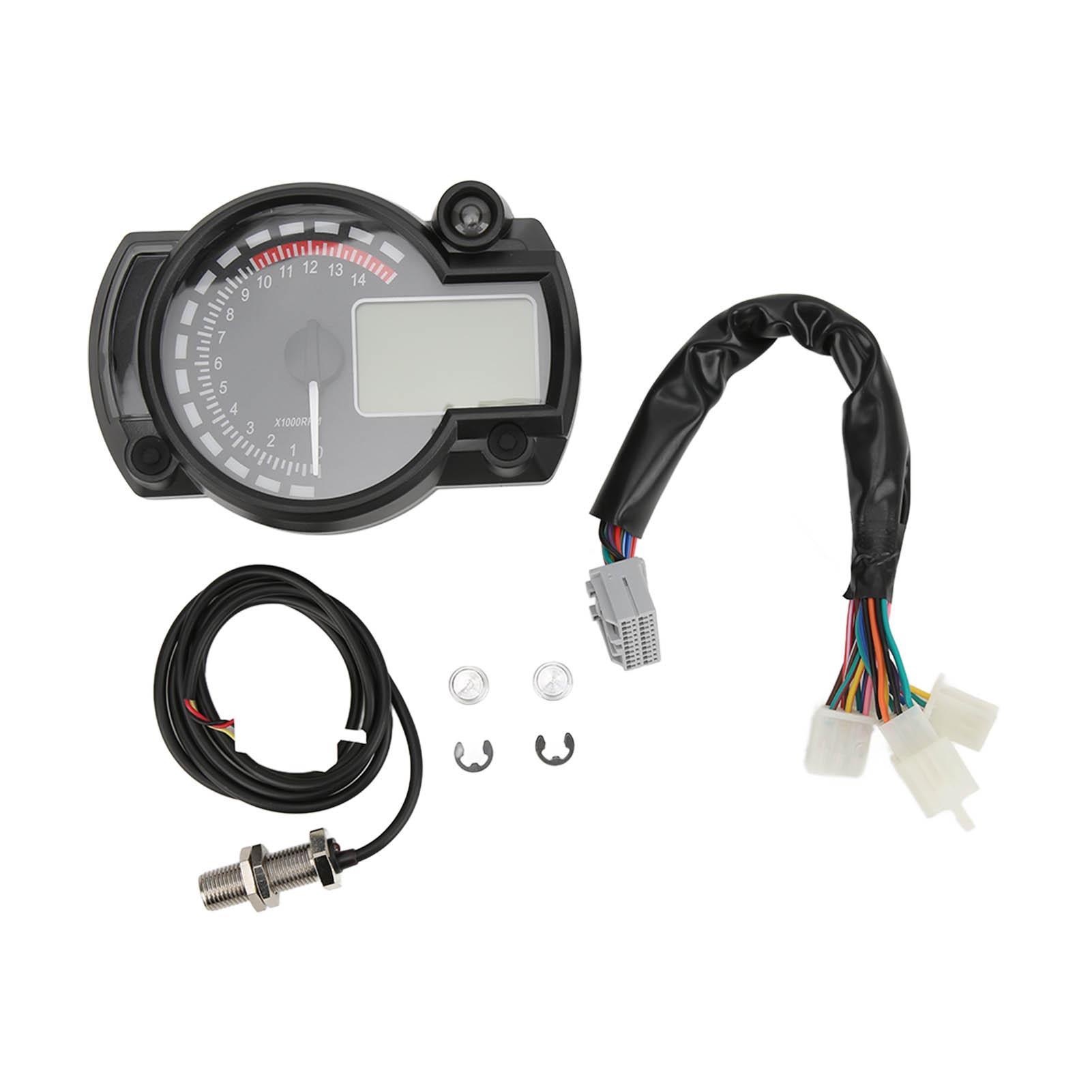 Motorcycle Speedometer Odograph 15000 Rmin LCD Display Adjustable Universal for 12V Cars RVs
Motorcycle Speedometer Odograph 15000 Rmin LCD Display Adjustable Universal for 12V Cars RVs