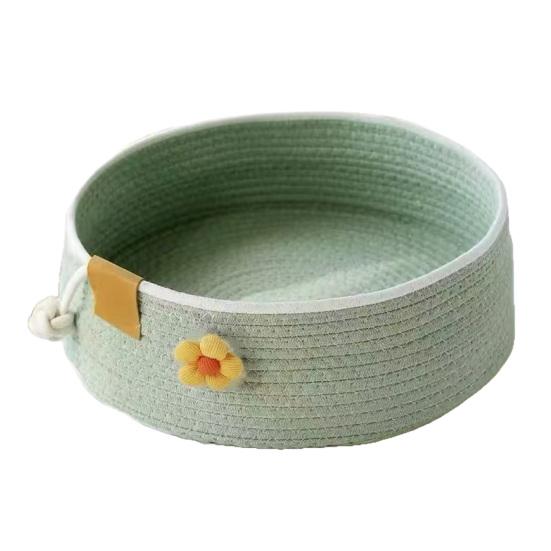 Round Cat Bed Basket Cotton Rope Woven Pet Bed with Cute Flower Toy Ball Breathable Cat Basket for All Seasons S хаки
Round Cat Bed Basket Cotton Rope Woven Pet Bed with Cute Flower Toy Ball Breathable Cat Basket for All Seasons S хаки