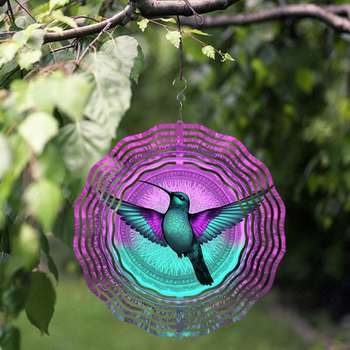 Hummingbird Wind Spinner 10 Inch Metal Art Chime with 360 Hanging Hook Colorful Purple Pink Blue Design for Balcony Garden Decor Outdoor Gift 01A
Hummingbird Wind Spinner 10 Inch Metal Art Chime with 360 Hanging Hook Colorful Purple Pink Blue Design for Balcony Garden Decor Outdoor Gift 01A