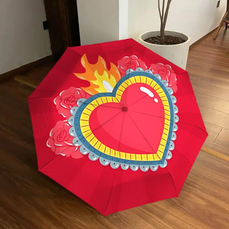 1pc Heart, Flame Automatic Umbrella Durable Iron Frame & Plastic Handle, Gift for Men & Women, Sturdy Construction yy250905175
1pc Heart, Flame Automatic Umbrella Durable Iron Frame & Plastic Handle, Gift for Men & Women, Sturdy Construction yy250905175