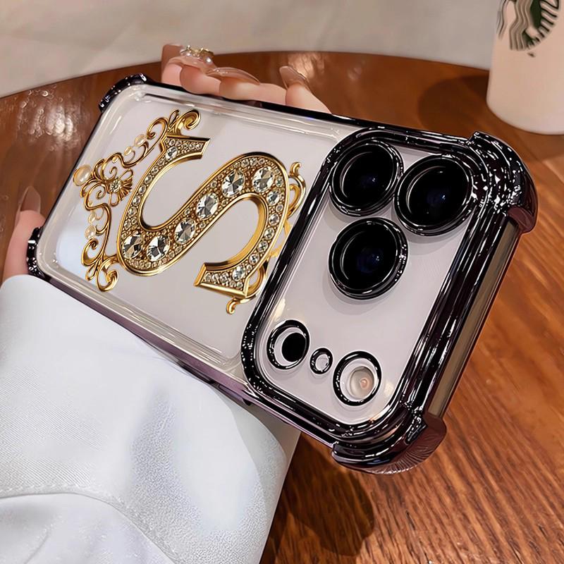 Diamond And Golden S-Pattern Electroplated Phone Case For iPhone 11 12 13 14 15 16 17 Pro Max Plus Air Shockproof Soft Cover iPhone 12 Pro
Diamond And Golden S-Pattern Electroplated Phone Case For iPhone 11 12 13 14 15 16 17 Pro Max Plus Air Shockproof Soft Cover iPhone 12 Pro