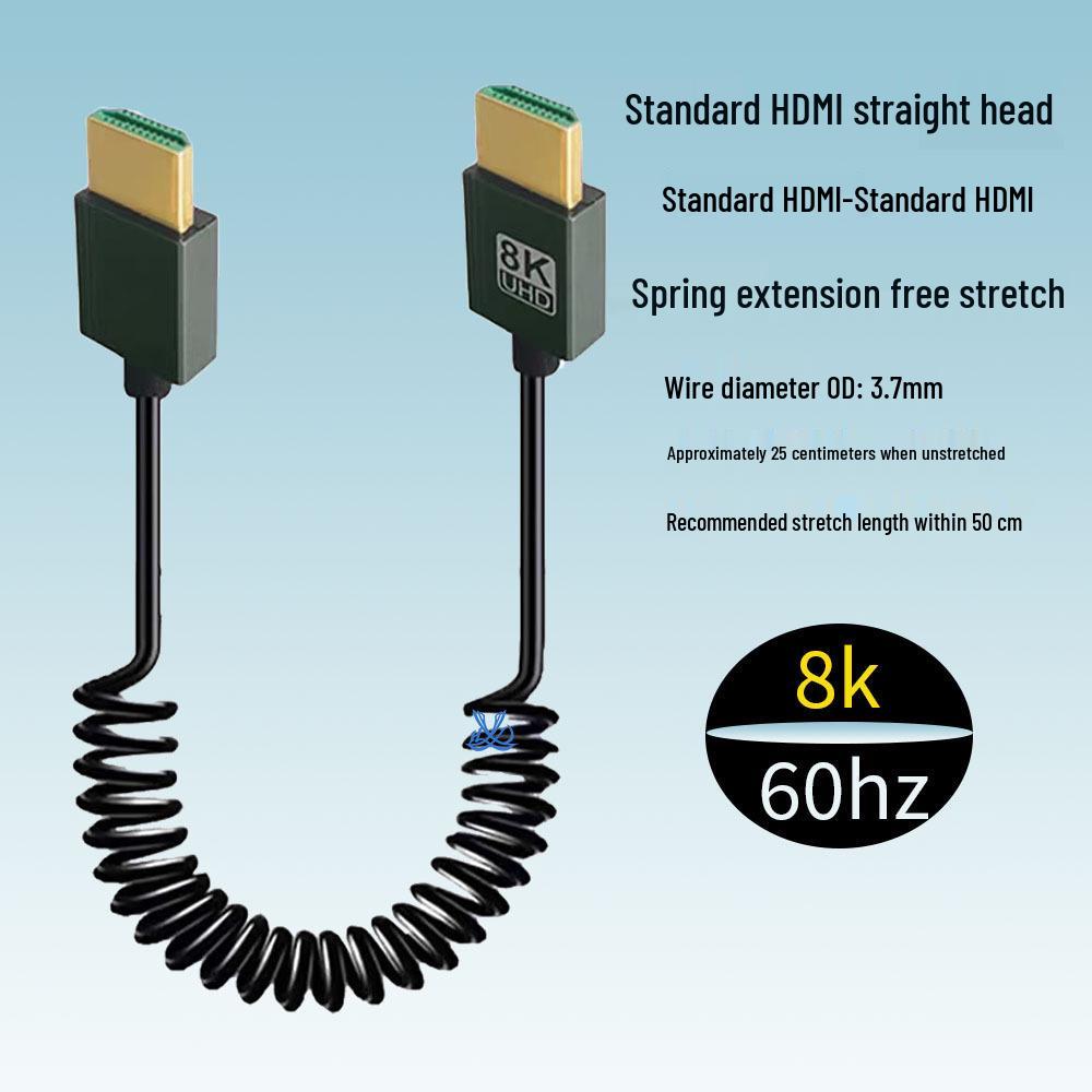 Над М який Пружинний Кабель Micro HDMI 8K@60Hz Прямий Кут для Дзеркальної Камери 0.5m (Stretches to 1m)
Над М який Пружинний Кабель Micro HDMI 8K@60Hz Прямий Кут для Дзеркальної Камери 0.5m (Stretches to 1m)