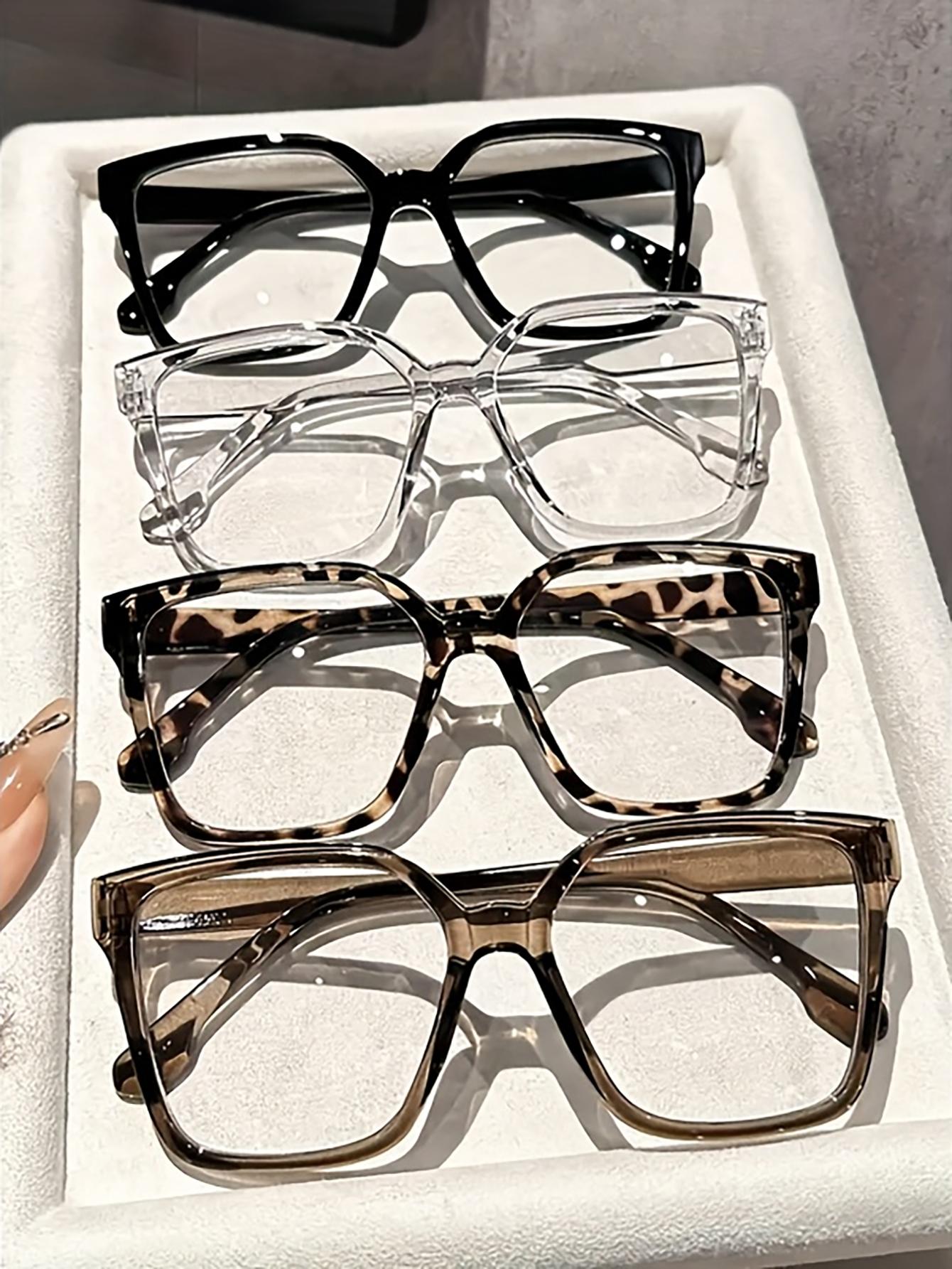 4Pcs Elegant, Simple and Stylish Geometric Glasses with Transparent Lenses, Suitable for Daily Office Reading
4Pcs Elegant, Simple and Stylish Geometric Glasses with Transparent Lenses, Suitable for Daily Office Reading