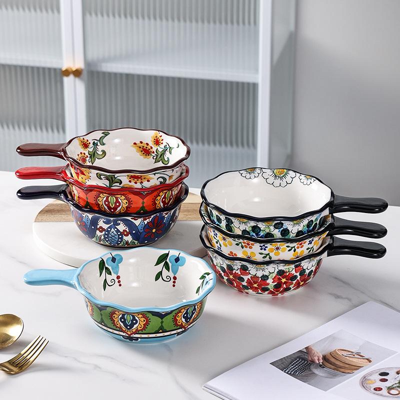 Керамическая миска для риса Бытовая с ручкой Миска с лапшой быстрого приготовления Выпечка против ожогов Миска с ручкой запеченного риса Красивая миска для завтрака
Керамическая миска для риса Бытовая с ручкой Миска с лапшой быстрого приготовления Выпечка против ожогов Миска с ручкой запеченного риса Красивая миска для завтрака