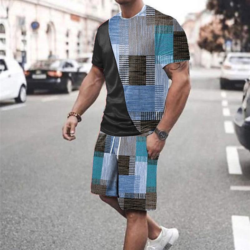 Men s Graphic Color Block 2pcs Tees Matching Short Sleeve Short Pants Crew Neck Designer Casual Sets S
Men s Graphic Color Block 2pcs Tees Matching Short Sleeve Short Pants Crew Neck Designer Casual Sets S