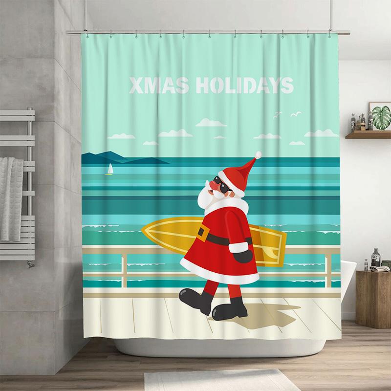Tu Santa Claus Surfboard Christmas Shower Curtain Beach Holiday Decor Festive Xmas Bathroom Waterproof Home Decor Gift W60H190(CM)-1 Pcs
Tu Santa Claus Surfboard Christmas Shower Curtain Beach Holiday Decor Festive Xmas Bathroom Waterproof Home Decor Gift W60H190(CM)-1 Pcs