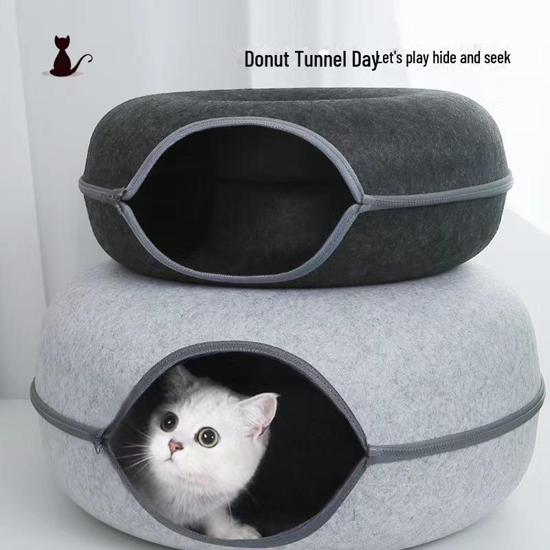 Semi-Enclosed Detachable Washable Felt Donut Cat Bed for All Seasons Medium diameter 50CM*height 20CM темно-серого
Semi-Enclosed Detachable Washable Felt Donut Cat Bed for All Seasons Medium diameter 50CM*height 20CM темно-серого