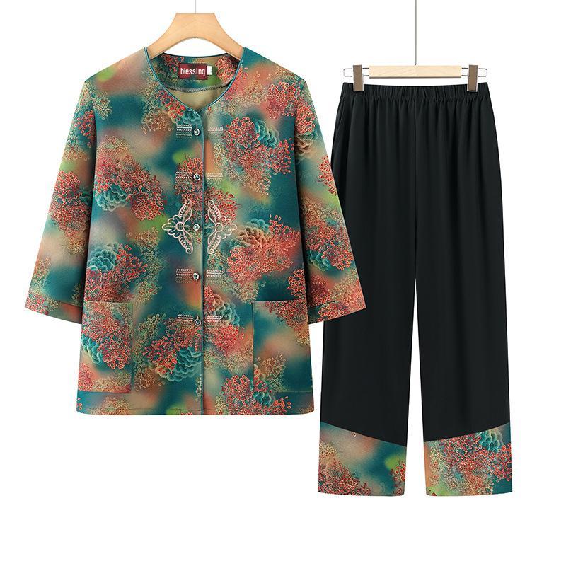 Chic Short-Sleeve Summer T-Shirt for Women, Fashion Blouse for Grandmothers, Comfortable Outfit for Seniors XL (recommended weight 85-100 jin) зелений
Chic Short-Sleeve Summer T-Shirt for Women, Fashion Blouse for Grandmothers, Comfortable Outfit for Seniors XL (recommended weight 85-100 jin) зелений