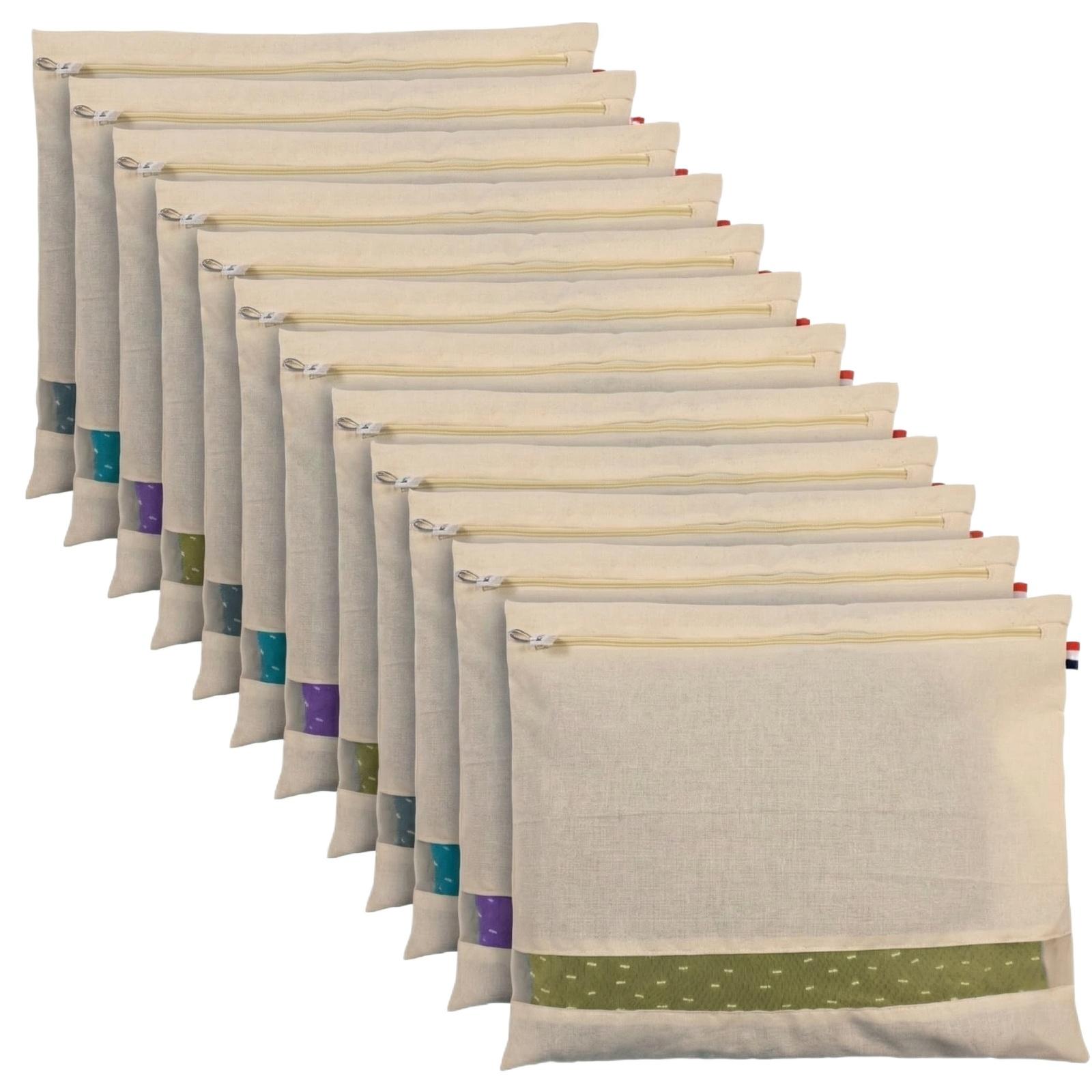 12pc Zippered Storage Bags Set Reusable Cotton Linen Fabric Pouches for Organizing Household Items Travel Accessories and Stationery
12pc Zippered Storage Bags Set Reusable Cotton Linen Fabric Pouches for Organizing Household Items Travel Accessories and Stationery