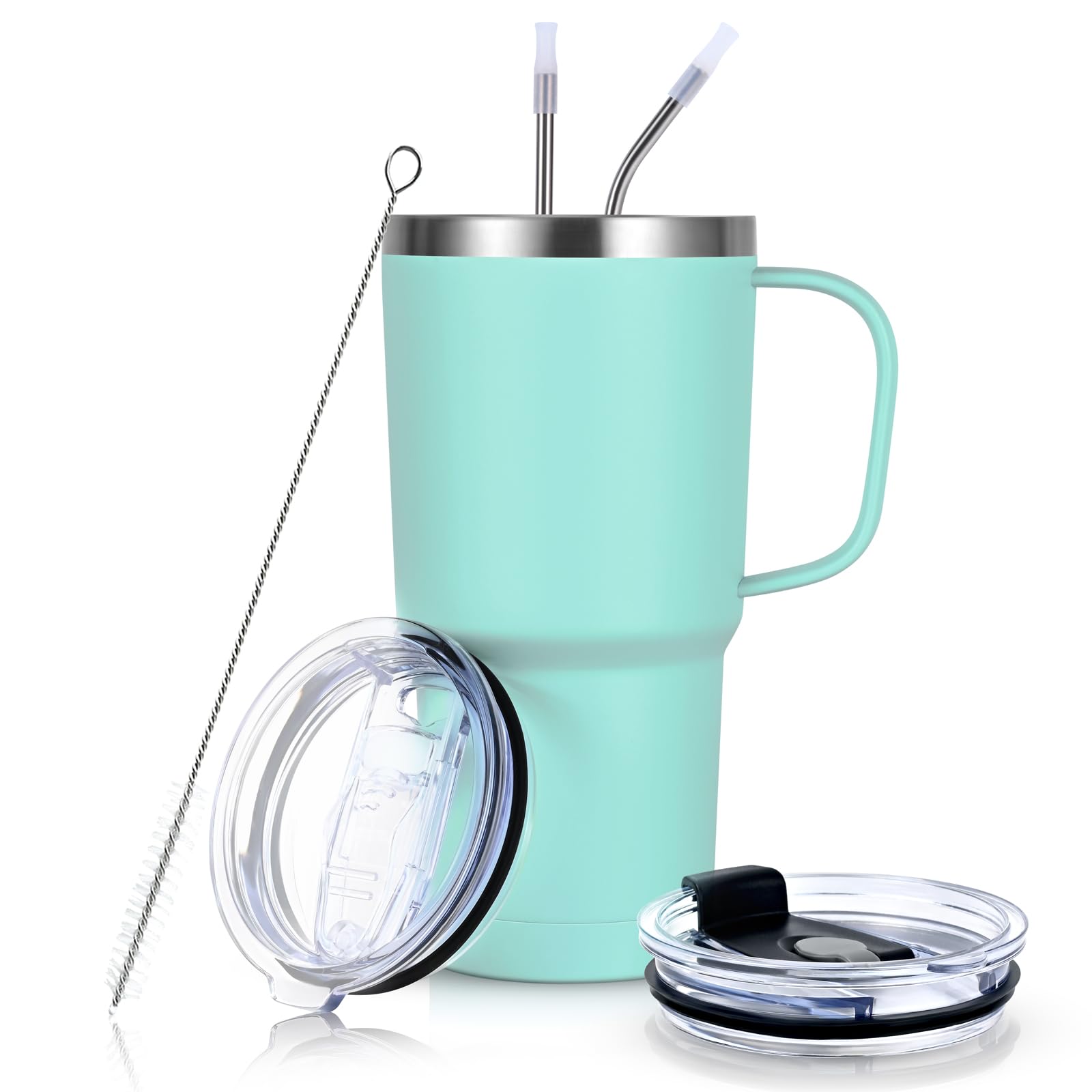 Livole Vacuum Insulated Mug Stainless Steel Coffee Cup Thermal Insulation 600ml Large Capacity with Lid Tumbler Mug Bottle Portable Mug with Handle м ята зелений колір
Livole Vacuum Insulated Mug Stainless Steel Coffee Cup Thermal Insulation 600ml Large Capacity with Lid Tumbler Mug Bottle Portable Mug with Handle м ята зелений колір