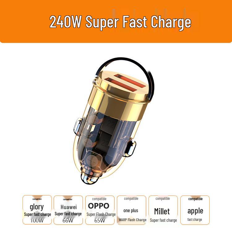 Ultra-Fast Dual Port Car Charger with Concealed Cigarette Lighter Adapter
Ultra-Fast Dual Port Car Charger with Concealed Cigarette Lighter Adapter