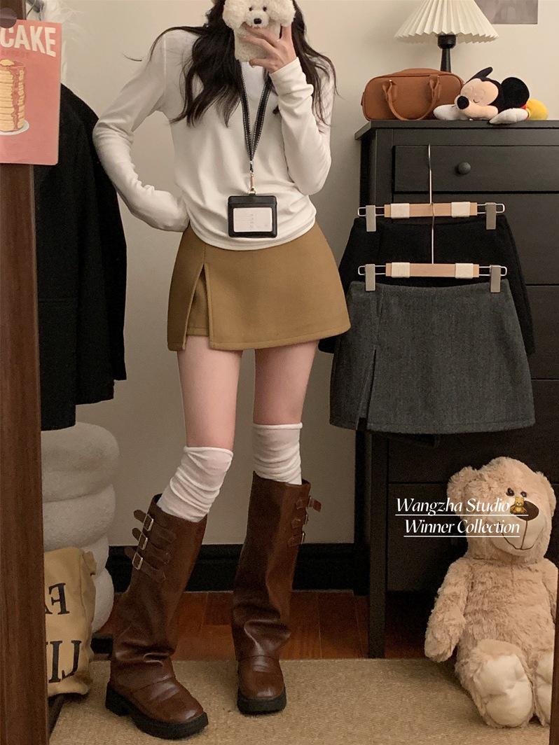 2025 Autumn/Winter Wool Blend High Waist A-line Skirt with Side Slit L хаки
2025 Autumn/Winter Wool Blend High Waist A-line Skirt with Side Slit L хаки