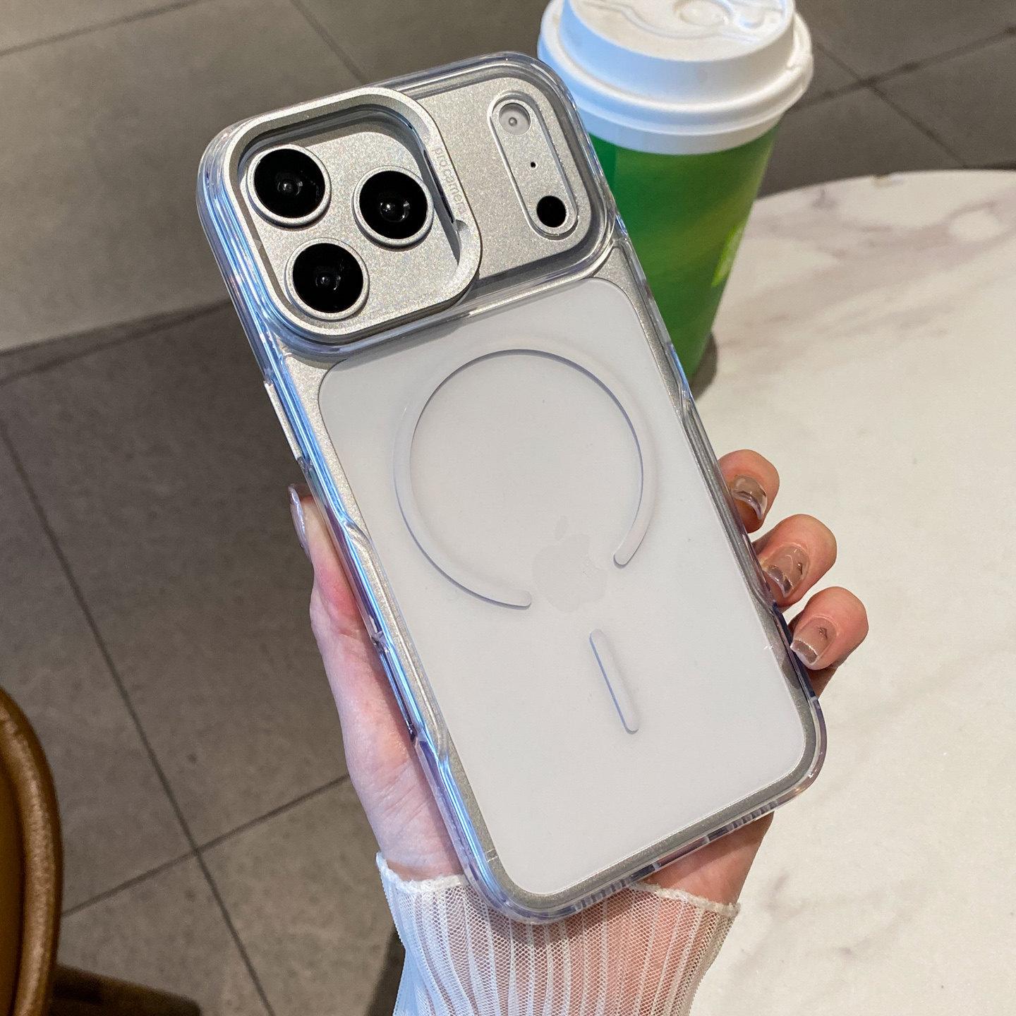 Magnetic Transparent Phone Case with Metal Lens Bracket for Apple 17 Pro Max and 16 Plus 12 Pro Max
Magnetic Transparent Phone Case with Metal Lens Bracket for Apple 17 Pro Max and 16 Plus 12 Pro Max