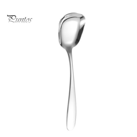 Ложка с квадратной головкой, полированная поверхность, нержавеющая, устойчивая к коррозии ложка для перемешивания из нержавеющей стали, кухонный инструмент L