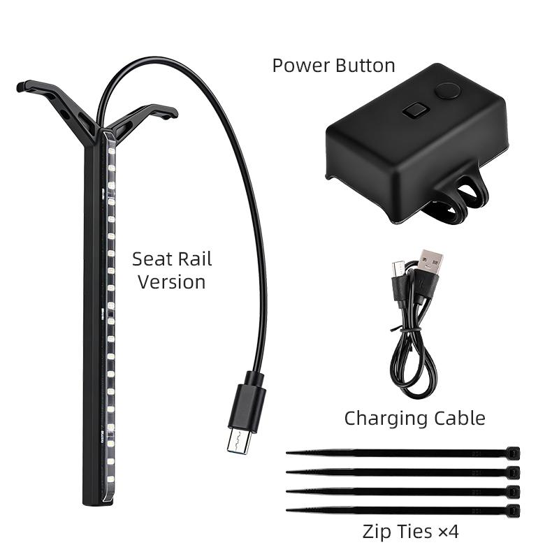 ESLNF RGB Flowing Seat Rail Mount Bike Taillight 1200mAh Type-C Rechargeable IPX4 Waterproof for Night Riding
ESLNF RGB Flowing Seat Rail Mount Bike Taillight 1200mAh Type-C Rechargeable IPX4 Waterproof for Night Riding
