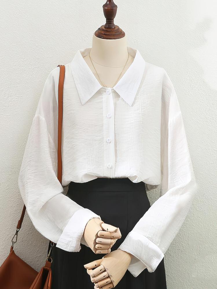 Корейская мода винтажная рубашка с длинным рукавом для женщин, новый дизайн, шикарные однотонные ретро-топы, осенняя офисная женская повседневная одежда с отложным воротником XXXL белый
Корейская мода винтажная рубашка с длинным рукавом для женщин, новый дизайн, шикарные однотонные ретро-топы, осенняя офисная женская повседневная одежда с отложным воротником XXXL белый