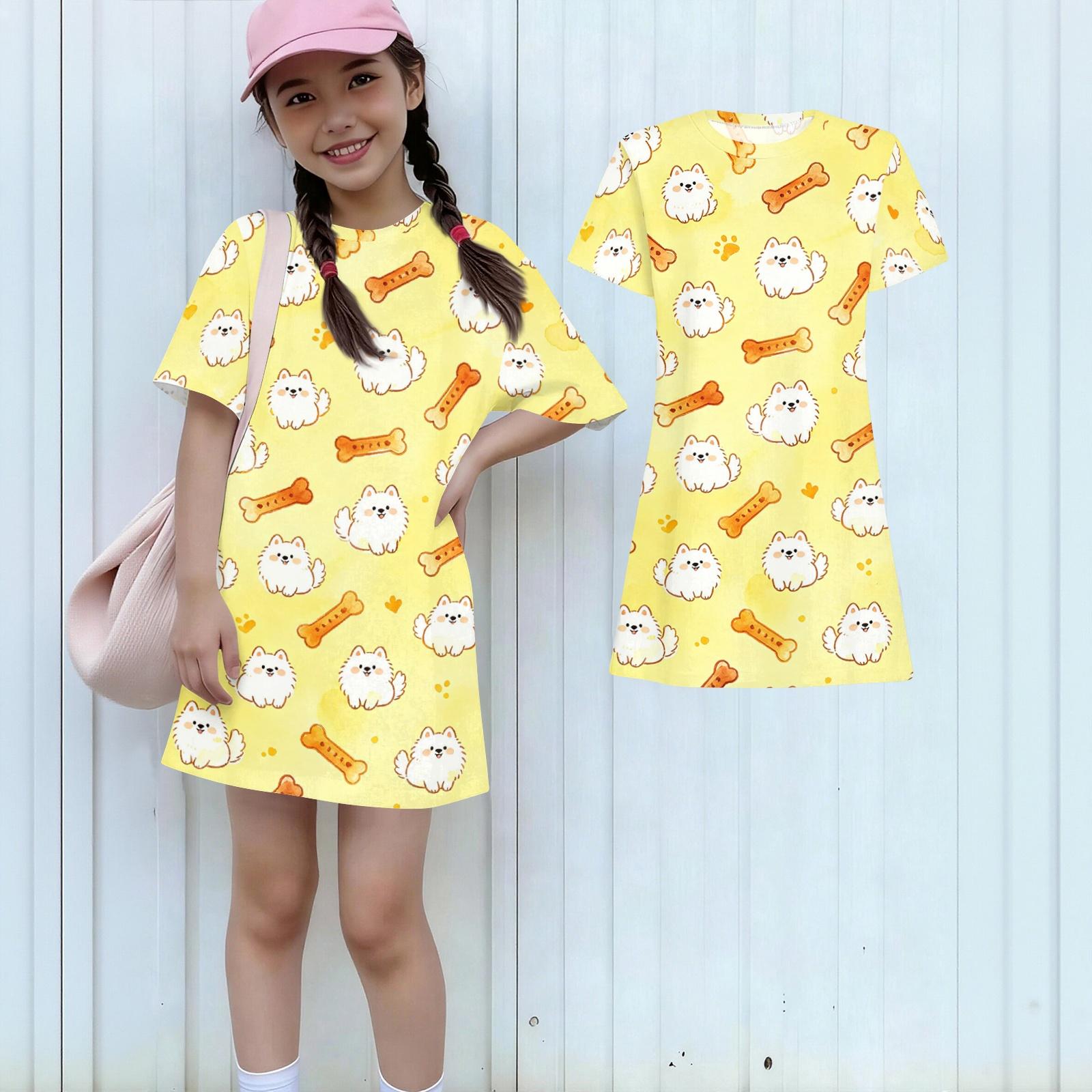 Girls Loose Fit Short Sleeve Dress Kids Casual Round Neck Lightweight Summer Dress with Animal Print Comfortable Fabric 160
Girls Loose Fit Short Sleeve Dress Kids Casual Round Neck Lightweight Summer Dress with Animal Print Comfortable Fabric 160