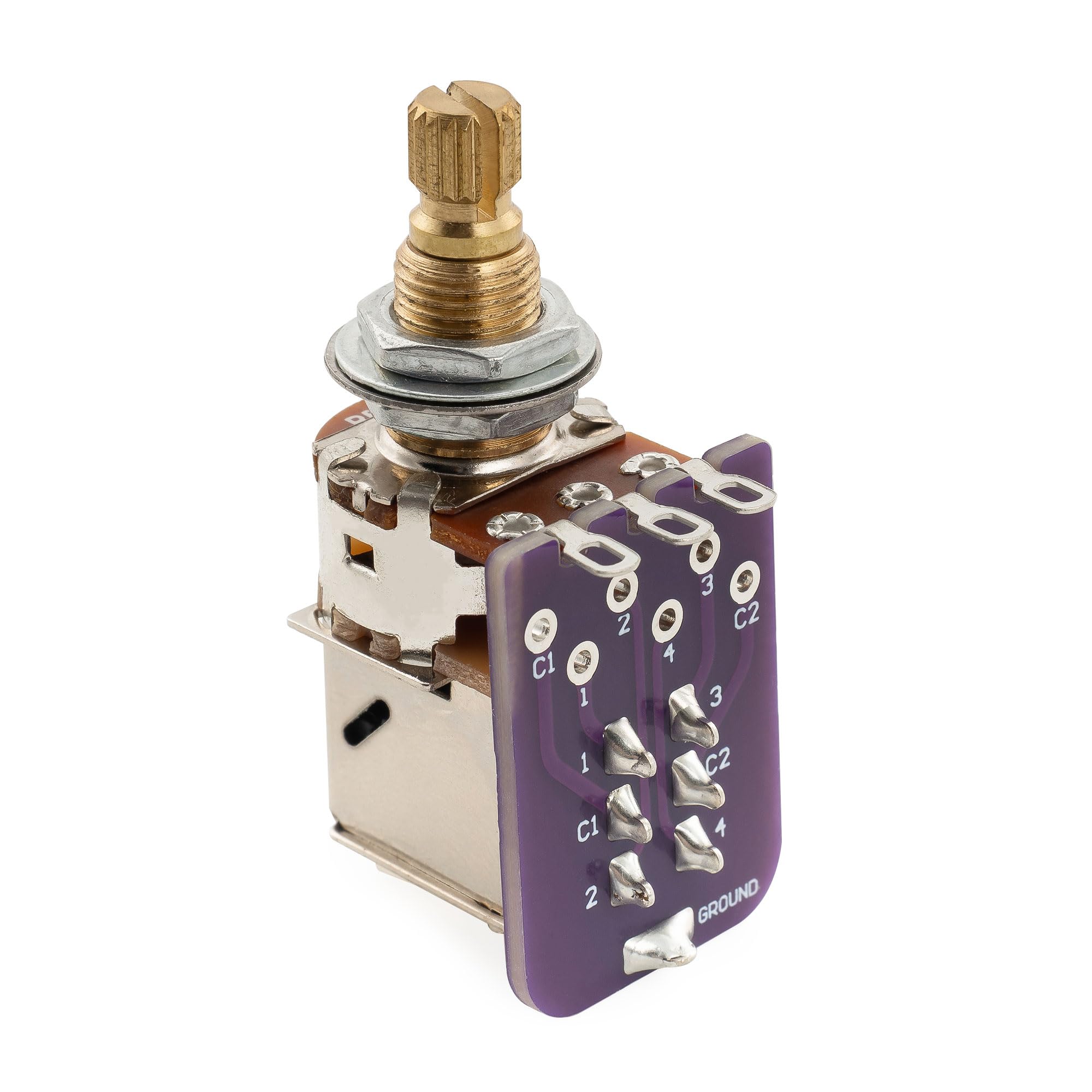Musiclily Pro B500K PCB Mod DPDT Brass Metric Standard Split Potentiometer for Electric Push-Pull Potentiometer, Shaft, 9.5mm B-Curve Guitar/Bass
Musiclily Pro B500K PCB Mod DPDT Brass Metric Standard Split Potentiometer for Electric Push-Pull Potentiometer, Shaft, 9.5mm B-Curve Guitar/Bass