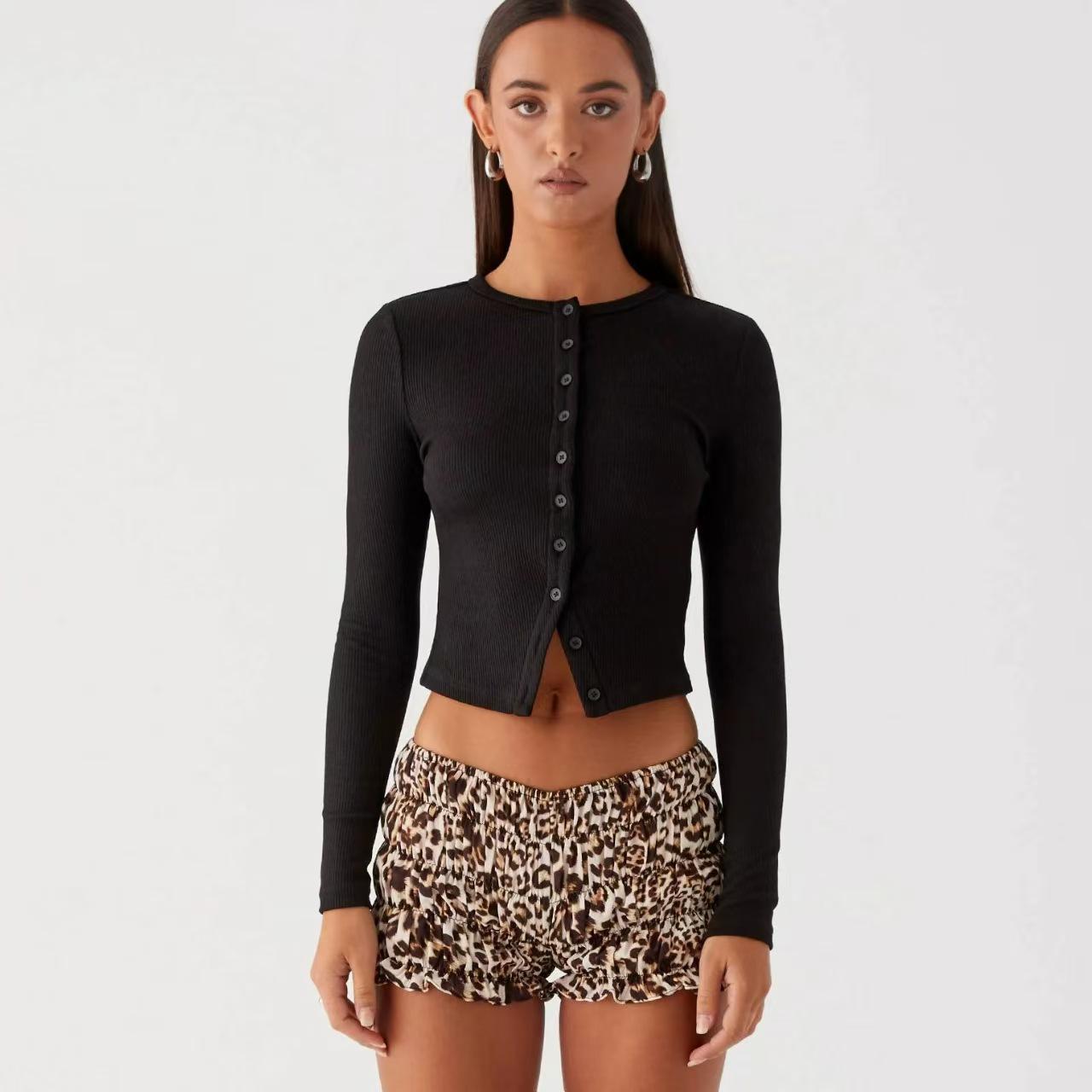 European & American Women s Fashion 2025 Spring/Summer Solid Color Slim-Fit Long-Sleeve Button Cardigan Top XXL чорний
European & American Women s Fashion 2025 Spring/Summer Solid Color Slim-Fit Long-Sleeve Button Cardigan Top XXL чорний