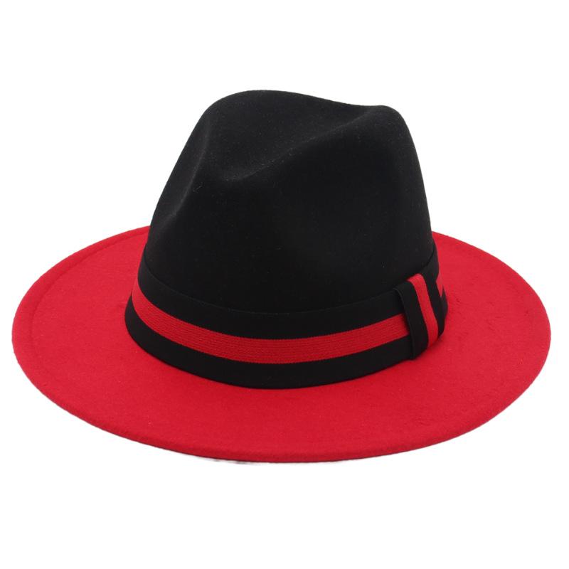Runway Catwalk Western Style Two-Color Splicing Ribbon Top Hat Jazz Hat Big Brim Felt Hat M(56-58cm)
Runway Catwalk Western Style Two-Color Splicing Ribbon Top Hat Jazz Hat Big Brim Felt Hat M(56-58cm)